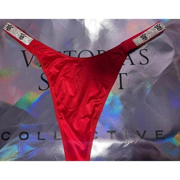 Victoria's Secret Other - Victoria’s Secret Red Shine Strap Thong Panty